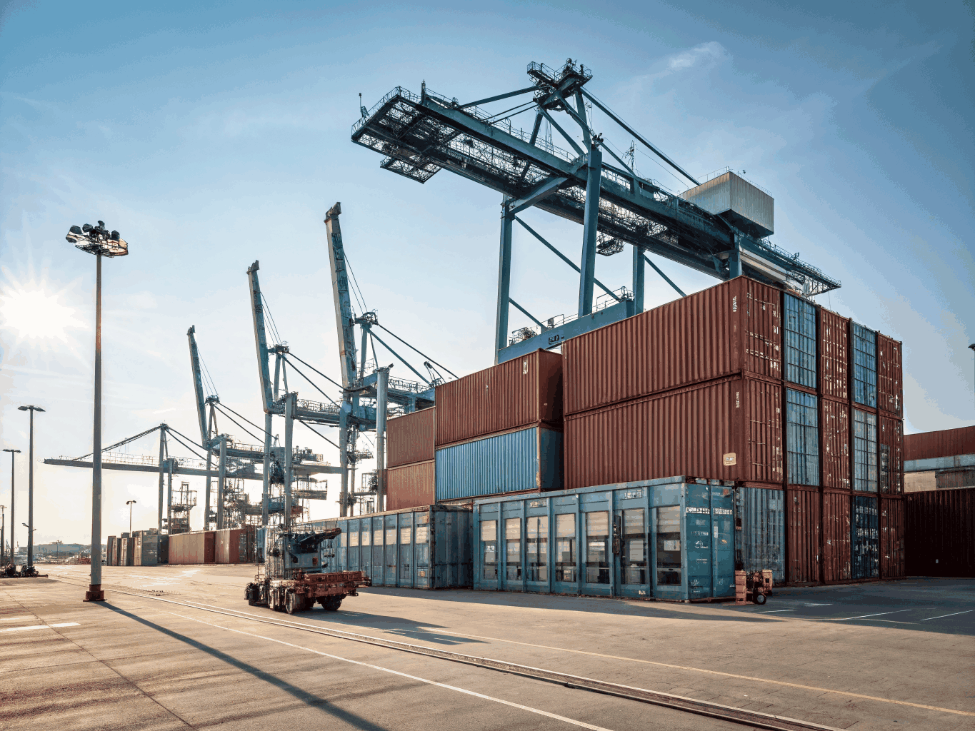 Automated port gantry operations and logistics intelligence control room